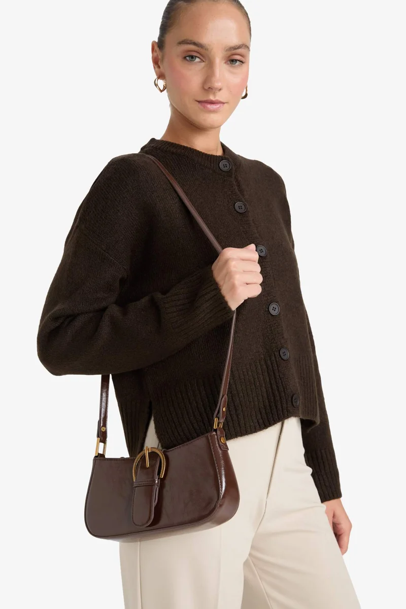 Faux Leather Crossbody Bag