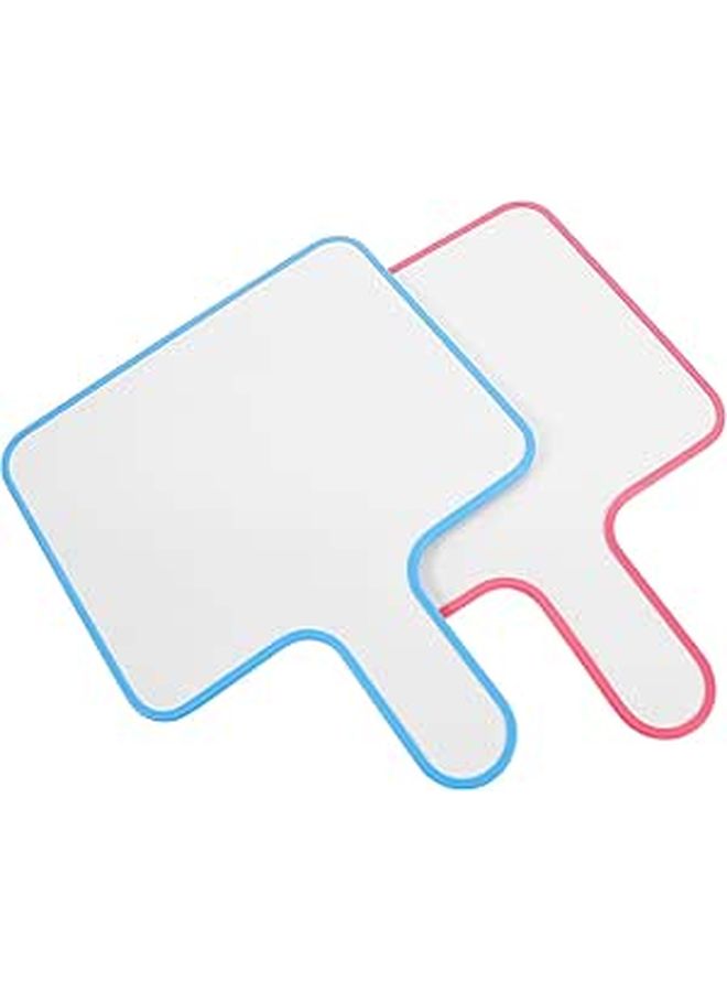 Double Sided Handheld Whiteboard Paddle Set 2 Pieces Portable Erasable Dry Erase Boards - Image 1