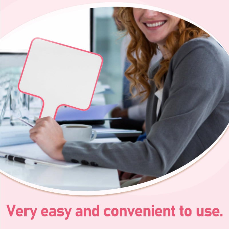 Double Sided Handheld Whiteboard Paddle Set 2 Pieces Portable Erasable Dry Erase Boards - Image 4