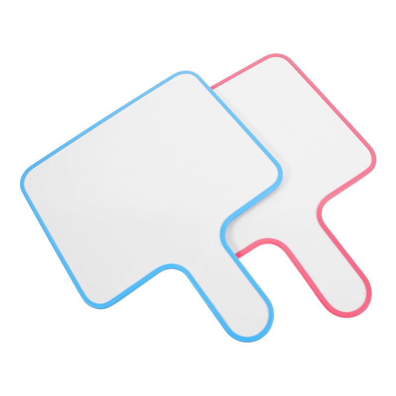 Double Sided Handheld Whiteboard Paddle Set 2 Pieces Portable Erasable Dry Erase Boards - Image 2