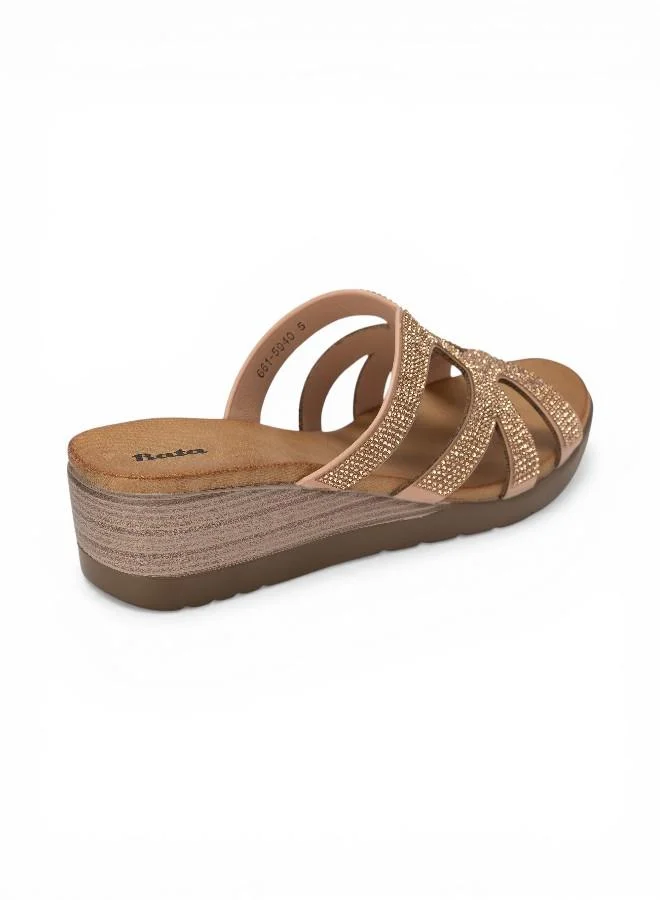Bata Pink Comfort Wedge Sandals for Women | Best Price UAE