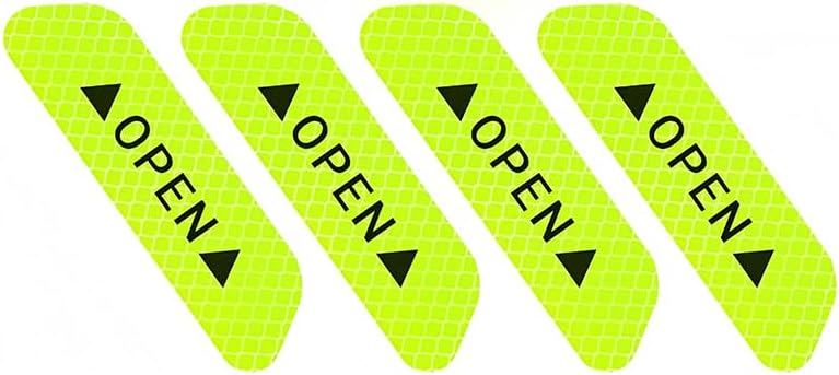 4PCS Door Open Warning Reflective Stickers Compatible with Mitsubishi Lancer Evolution, Anti-Collision Protective Night Decals Sticker Decoration Accessories,Yellow - Image 1