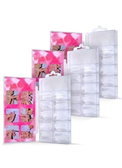 Kanza 300 Pcs False Nails Set Professional Fake Nail Tips for Acrylic Nails Half Cover Clear Fake Nail Tips Long Coffin Shaped False Nail Tips For Women  - Image 1