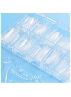 Kanza 300 Pcs False Nails Set Professional Fake Nail Tips for Acrylic Nails Half Cover Clear Fake Nail Tips Long Coffin Shaped False Nail Tips For Women  - Image 2