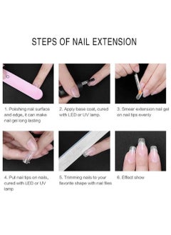Kanza 300 Pcs False Nails Set Professional Fake Nail Tips for Acrylic Nails Half Cover Clear Fake Nail Tips Long Coffin Shaped False Nail Tips For Women  - Image 3