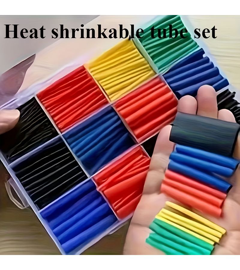 162 Pcs Heat Shrink Tubing 2 1 Colored Bagged Electrical Cable Insulation Protector Durable Olefin Material Multiple Sizes For Home And Outdoor Use - Image 1