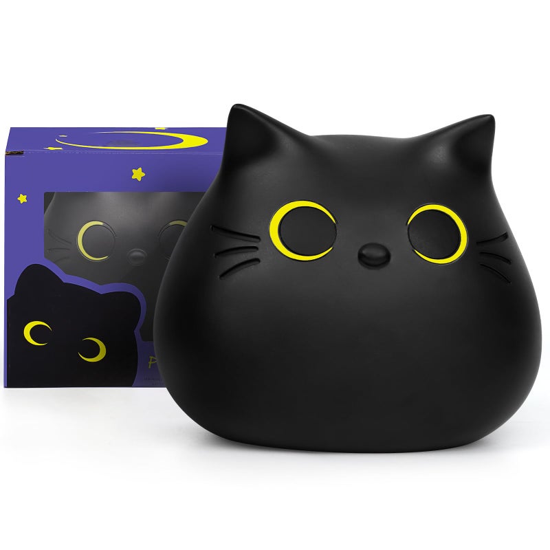 JIZWPOOM Piggy Bank, Black Cat Money Saving Box Gifts for Kids, Black Cat Bank Coin Box Cat Coin Bank Piggy Bank Toy for Adults Boys Girls Birthday 7 X 6 inches - Image 1