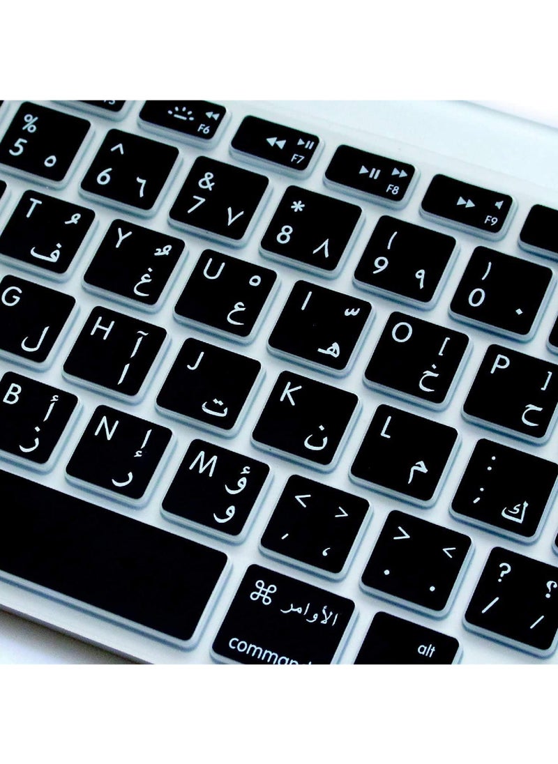 Rock Pow - Arabic Or English Language Silicone Keyboard Cover Skin for MacBook Air 13" Macbook Pro with/without Retina Display 13"15" 17" MC184LL/B, NOT COMPATIBLE WITH NEW MacBook Air 13” A1932 - Image 1