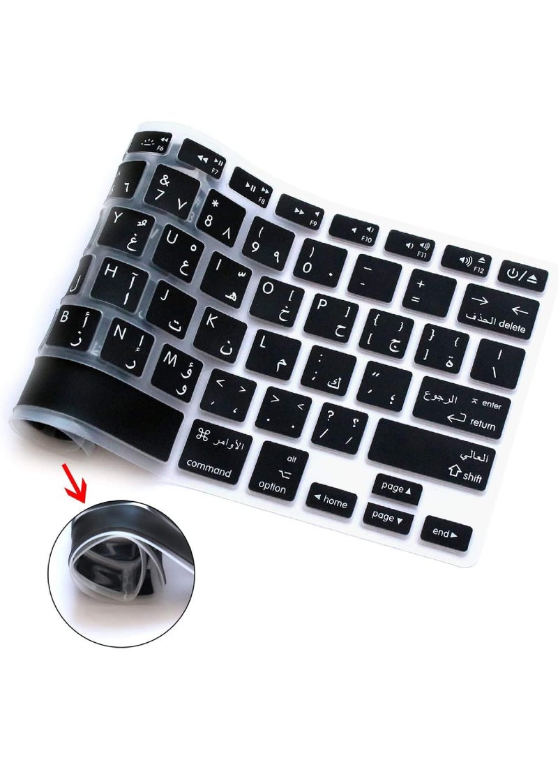 Rock Pow - Arabic Or English Language Silicone Keyboard Cover Skin for MacBook Air 13" Macbook Pro with/without Retina Display 13"15" 17" MC184LL/B, NOT COMPATIBLE WITH NEW MacBook Air 13” A1932 - Image 1