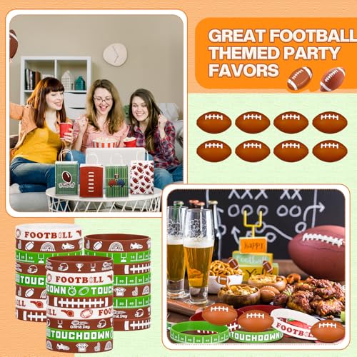 ShinyRelief 72 Pcs Football Party Favors Set Includes 24 Paper Gift Bags 24 Silicone Wristbands 24 Mini Sports Stress Balls Goodie Bag Fillers Gifts for Sports Themed Birthday Party Supplies - Image 5