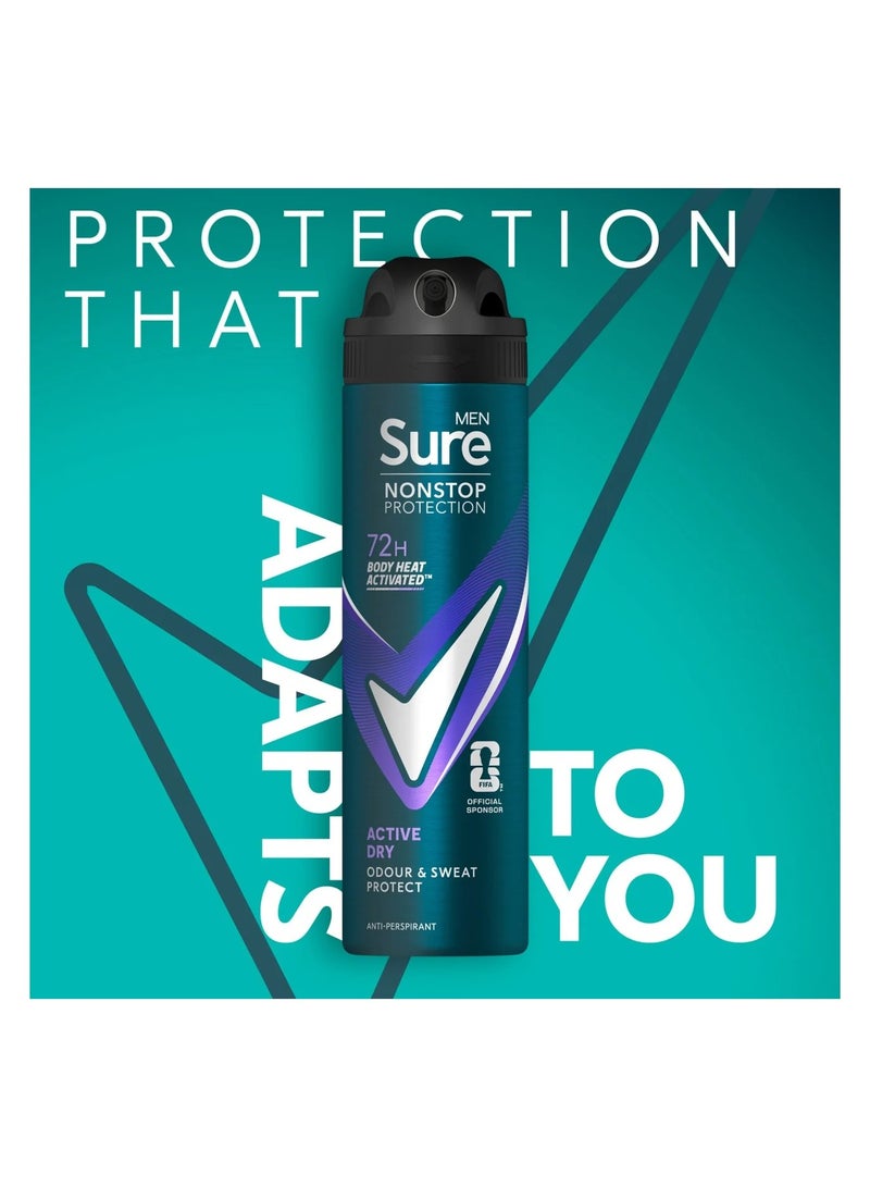 Sure بخاخ مضاد للتعرق نشط جاف من شور، 150 مل - Image 2