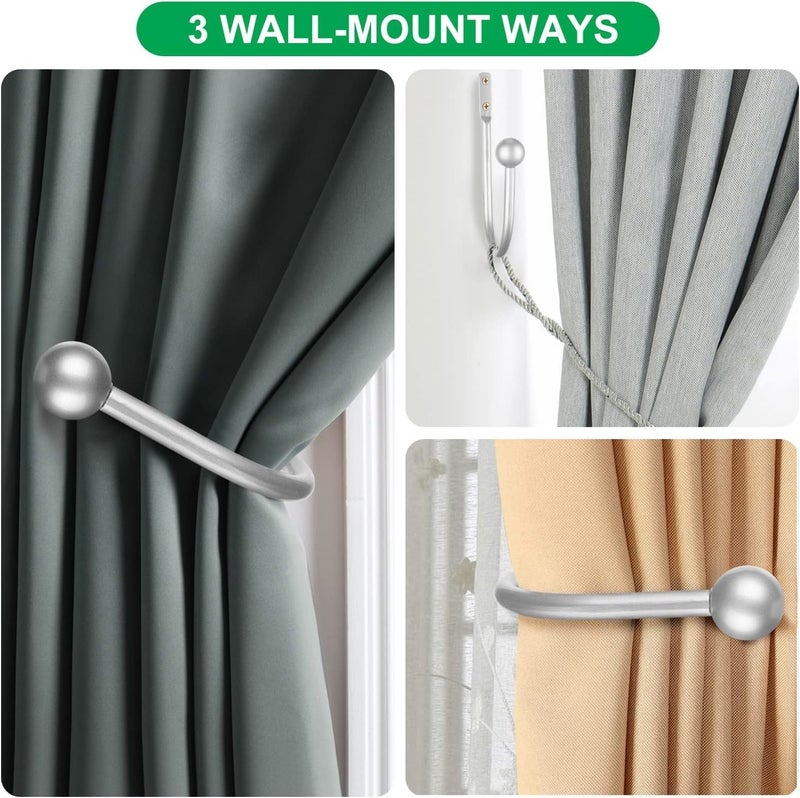 gobutend Curtain Holdbacks, 4pcs Curtains Holder Wall Mounted Drapery Tiebacks Retro Window Hook for Home Decor - Image 4
