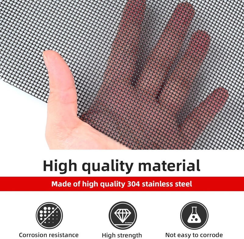 AggAuto Universal 40"x13" Car Grill Mesh - 100x33cm PVC Coated Stainless Steel Automotive Grille Insert Screen Bumper Vent, One of the Most Multifunctional Shape Grids Black - Image 3