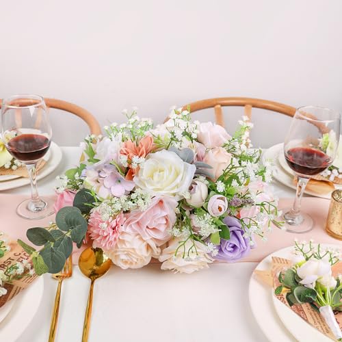 DEEMEI 6 PCS Babys Breath Artificial Flowers Fake Babys Breath Flowers Artificial Bulk White Gypsophila Bouquets Real Touch Faux Flowers for Wedding Floral Arrangement Party Home Decoration - Image 2