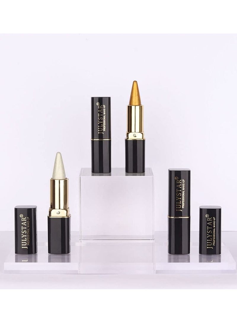 SYOSI Pearlescent White Cream Gel Eyeliner Stick, 2Pcs Waterproof and Smudge Resistant, Glides On Easily To Create Any Look, Richly Pigmented and Creamy Makeup Eyeliner for Women - Image 4