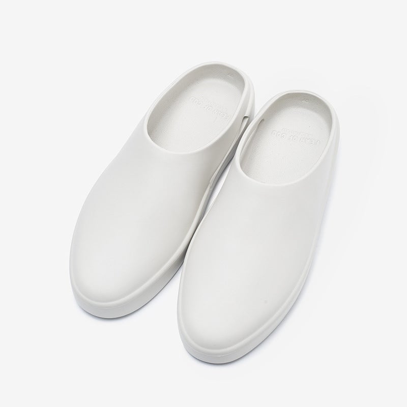 24S Cross-border Trendy Brand FOG ESSENTIALS High Edition Solid Color Lazy Slippers for Men and Women High Street Couple Sandals Cement color 