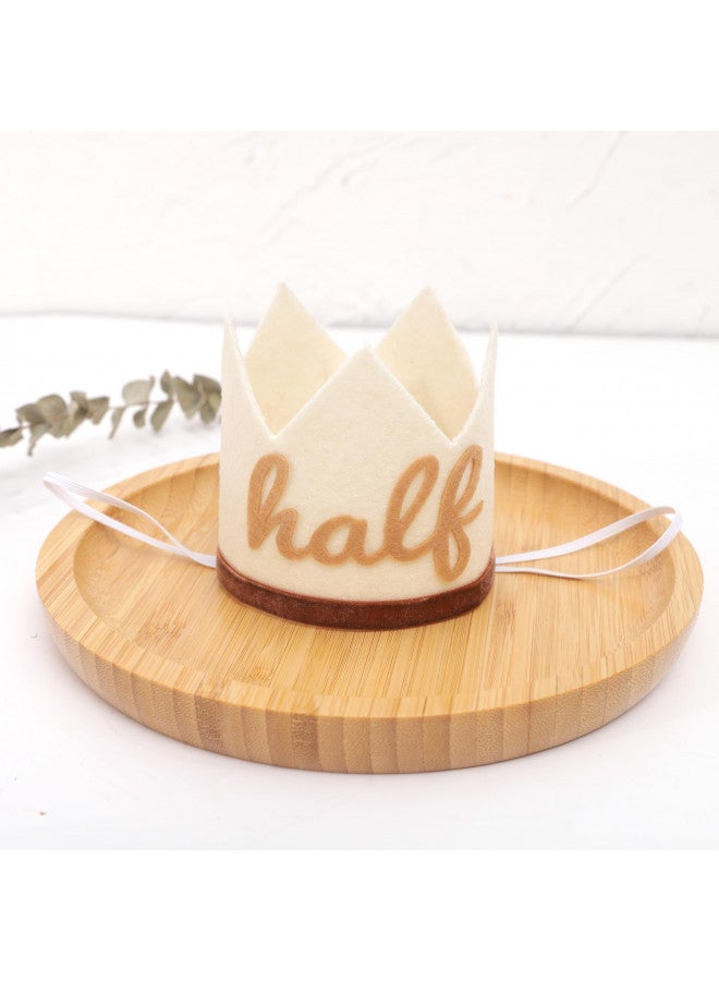 Agkvw Half Birthday Crown - Boho Cake Smash Prop, 6 Months Hat for Boys in Brown - Image 2