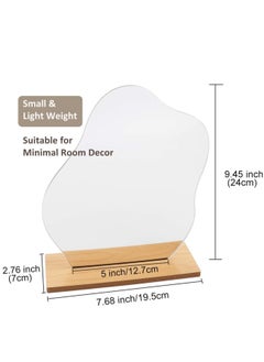 XiuWoo Room decor aesthetic irregular mirror, aesthetic room decor acrylic vanity mirror, frameless makeup mirror desk mirror, cloud-shaped table mirror with detachable wooden stand for living room bedroom  - Image 5