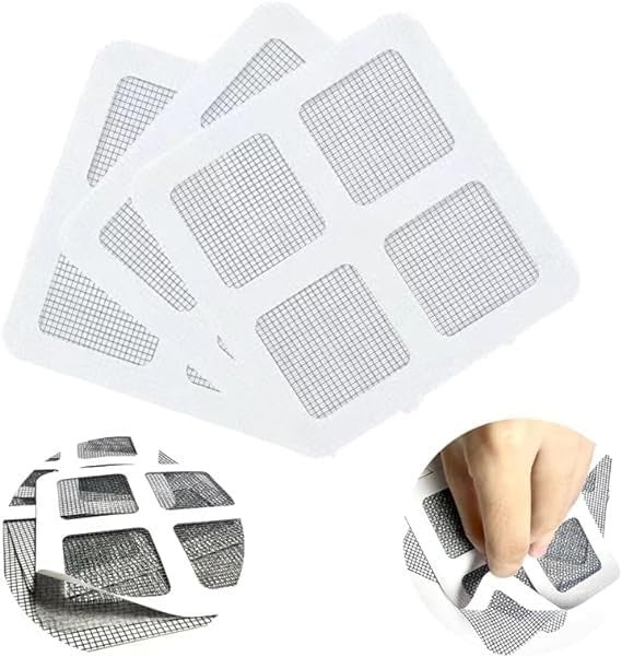 STOCKCLUB STOCKCLUB 10 Pack Disposable Shower Drain Hair Catcher Drain Hair Catcher Waterproof Mesh Stickers for Bathroom Accessories Apartment Essentials for Kitchen Sink Bathtub 4 X 4  - Image 1