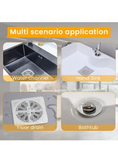 STOCKCLUB STOCKCLUB 10 Pack Disposable Shower Drain Hair Catcher Drain Hair Catcher Waterproof Mesh Stickers for Bathroom Accessories Apartment Essentials for Kitchen Sink Bathtub 4 X 4  - Image 4