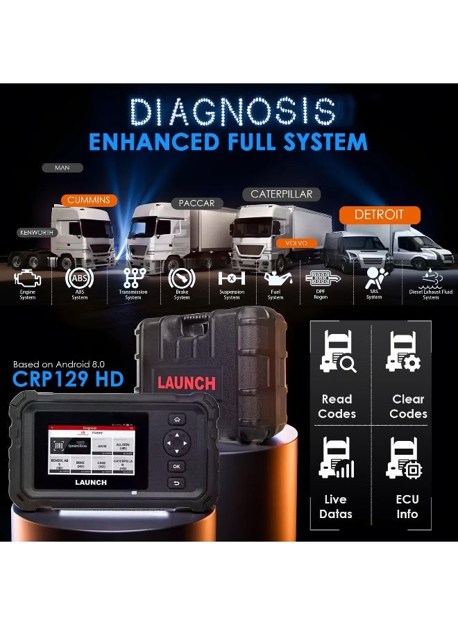LAUNCH CRP129 HD Heavy Duty Truck Scanner - Image 2