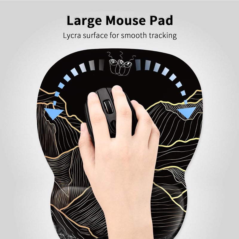 Eoocoo Ergonomic Mouse Pad with Wrist Support, Mousepad with Memory Foam Wrist Rest and Non-Slip Base for Computer, Cafe, Home & Office, 9.64 x 8.26 in Office Desk Accessories - Image 2