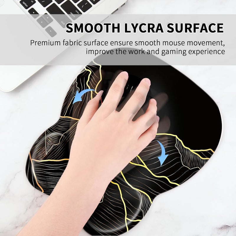 Eoocoo Ergonomic Mouse Pad with Wrist Support, Mousepad with Memory Foam Wrist Rest and Non-Slip Base for Computer, Cafe, Home & Office, 9.64 x 8.26 in Office Desk Accessories - Image 5