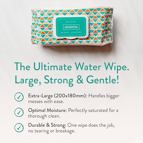 JOONYA Unscented Baby Wipes — Plant-Based, Fragrance-Free Diaper Wipes | Hypoallergenic, Non-Toxic, Compostable & Biodegradable Wet Wipes for Sensitive Newborn Skin | 3 Packs of 80 Wipes (240 Total) - Image 5