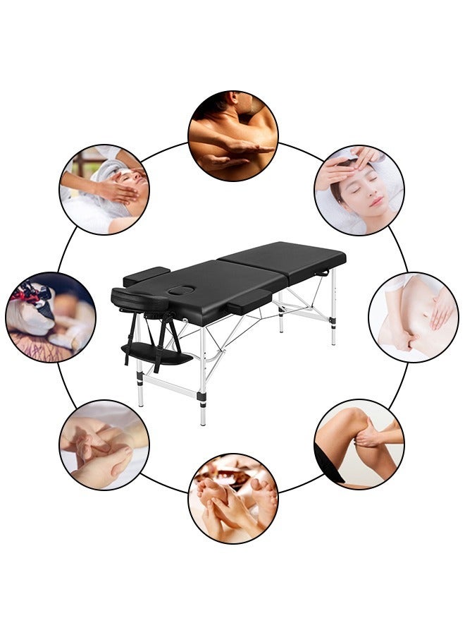 Massage Table Portable, Adjustable Lash Bed, Adjustable Massage Bed, Facial Ssthetician Bed, Professional Tattoo Table, Spa Bed with Stainless Steel Frame