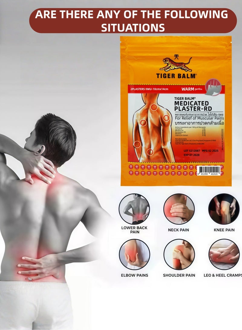 ضمادة تايجر بالم الطبية الدافئة | إحساس دافئ لتسكين سريع للألم | مقاس كبير ١٠ سم × ١٤ سم | تسكين مُركّز للعضلات والمفاصل والتصلب | راحة مُريحة تُتيح التهوية وتُخلّصك من الرواسب - Image 1