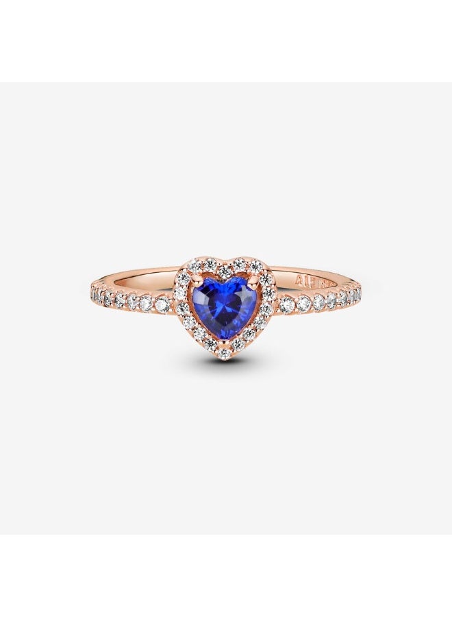 DORA brilliant blue three-dimensional heart-shaped gemstone ring - Image 2