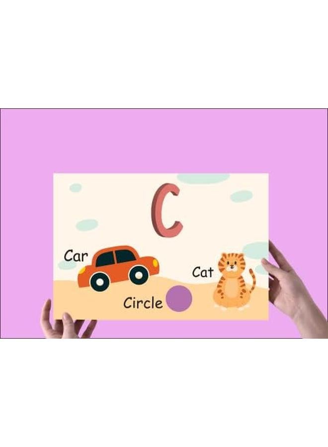 Funz C Alphabet Letter Printed Boards Animal Pattern Frames Matching Puzzle Game Educational Preschool Learning Toys Gift For Preschool Kids Size 45*30Cm  - Image 4