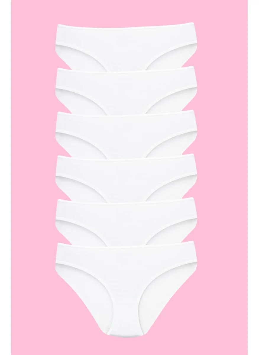 Arma Yıldız Girls Panties White 100% Cotton 6-Pack