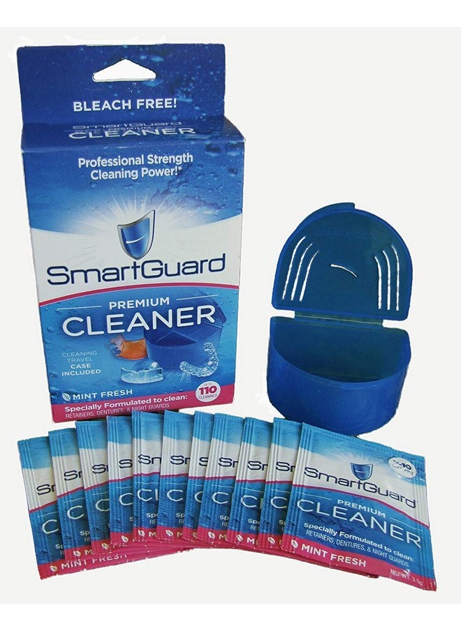 SmartGuard - Premium Cleaner Crystals & Cleaning Case -(110 Cleanings)- Removes Stain, Plaque, & Bad Odor From Clear Braces, Dentures, Night Guards, Mouth Guard, & Retainers. - Image 1