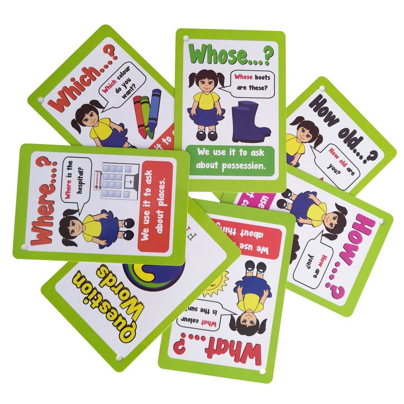 12 Groups Question Words Learning Flashcards For Youngsters English Sentences Educational Cards Pre-Kindergarten School Supplies - Image 5