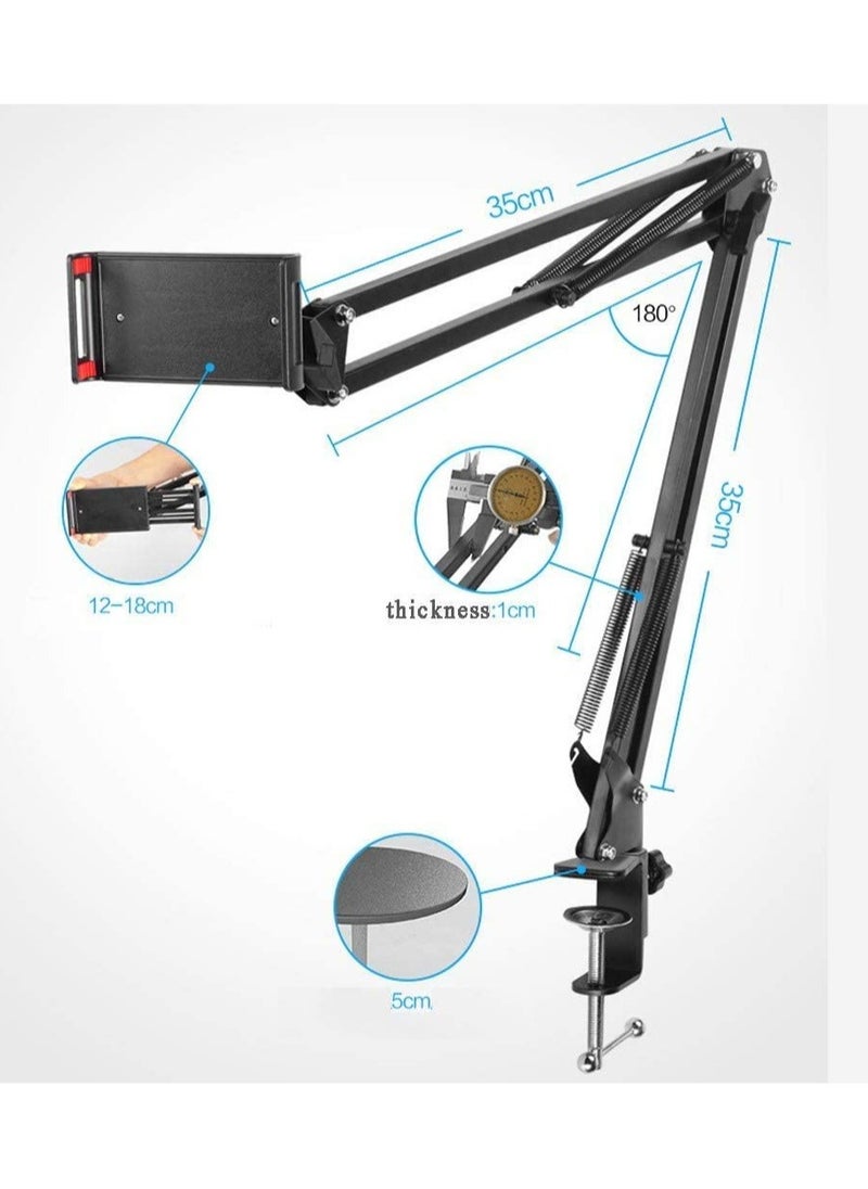 ELTRAZONE Overhead Phone Stand Holder, Phone Clip Holder Clamp for Desk, Mount Flexible 360° Rotation,Long Arm Bracket for All 4.7-7.0 In Smartphones, Tablets, Live Streaming,Videos  - Image 3