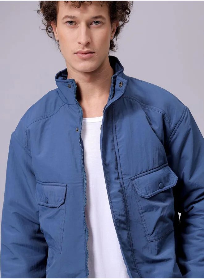شركة المرآب الهندية Men Slim Fit Solid Puffer Jackets
