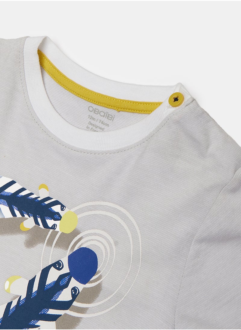 OBAIBI Grey T-Shirt for Boys  - Image 3