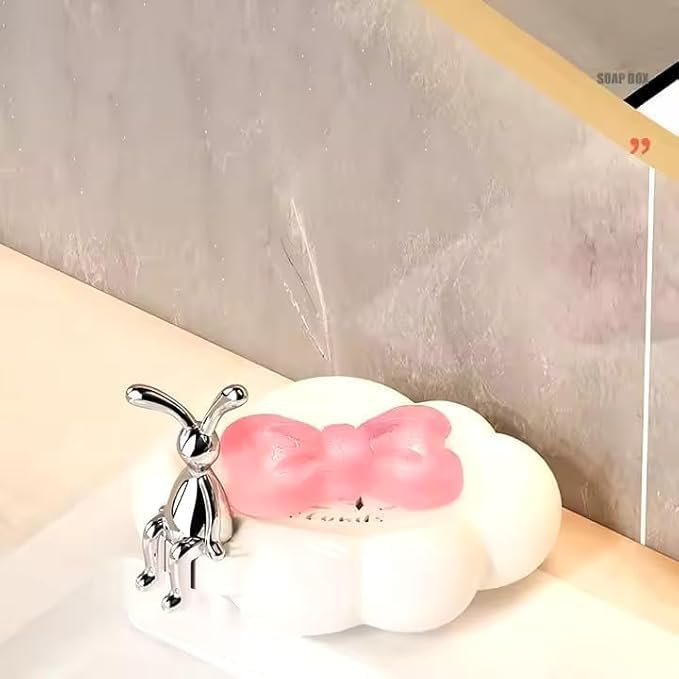 Bindex Cloud Shape Soap Box | for Home/Kitchen/Wash Basin/Sink | Bathroom Soap Bar/Case/Tray | Shower Soap Dish | Plastic Soap Holder/Stand/Container | Kitchen Decor Accessories - Image 4