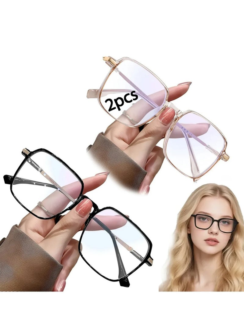 Avila 2PCS Blue Light Glasses for  Women, Filter Blue-light Blocking Eyeglasses Ultra Light Reading TV PC Phone Computer Fashion Gaming Eye Glasses - Image 1
