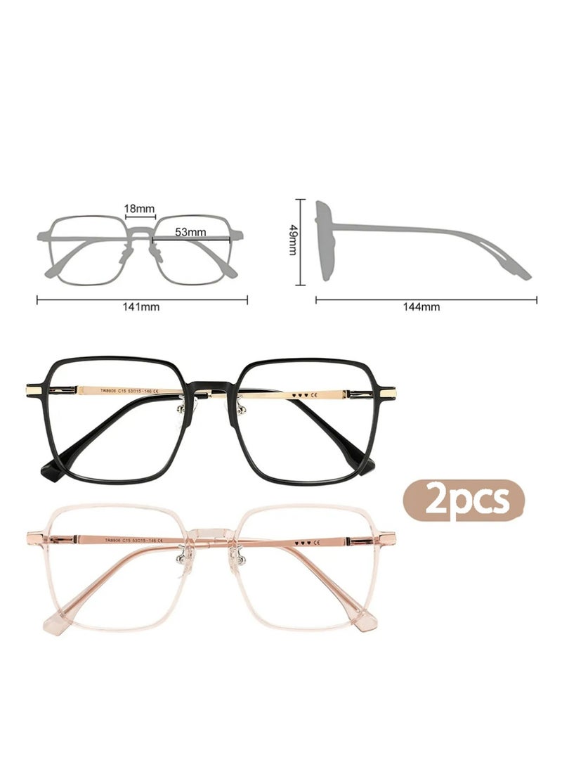 Avila 2PCS Blue Light Glasses for  Women, Filter Blue-light Blocking Eyeglasses Ultra Light Reading TV PC Phone Computer Fashion Gaming Eye Glasses - Image 2