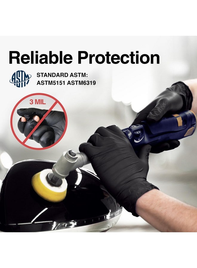 Schneider Nitrile Exam Gloves, Black, Small, Box of 100, 5 Mil Thick Disposable Gloves, Latex Free, Powder Free, Food Safe, Non Rubber for Medical, Cleaning & Cooking, Barbecue, Food Prep - Image 2