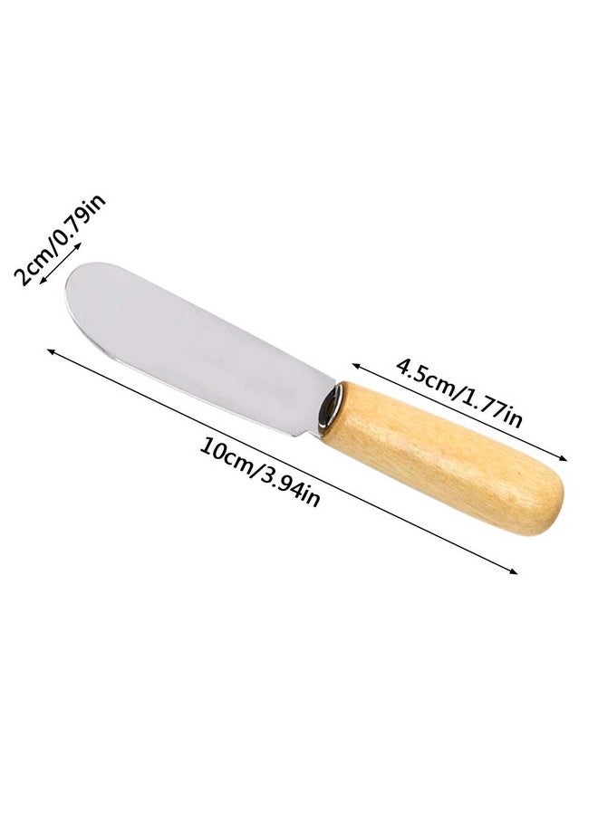 ACKLLR 5 Pack Stainless Steel Straight Edge Wide Butter Spreader With Wood Handle Deluxe Sandwich Cream Cheese Condiment Spreader Set Kitchen Tools, 4 Inches - Image 2