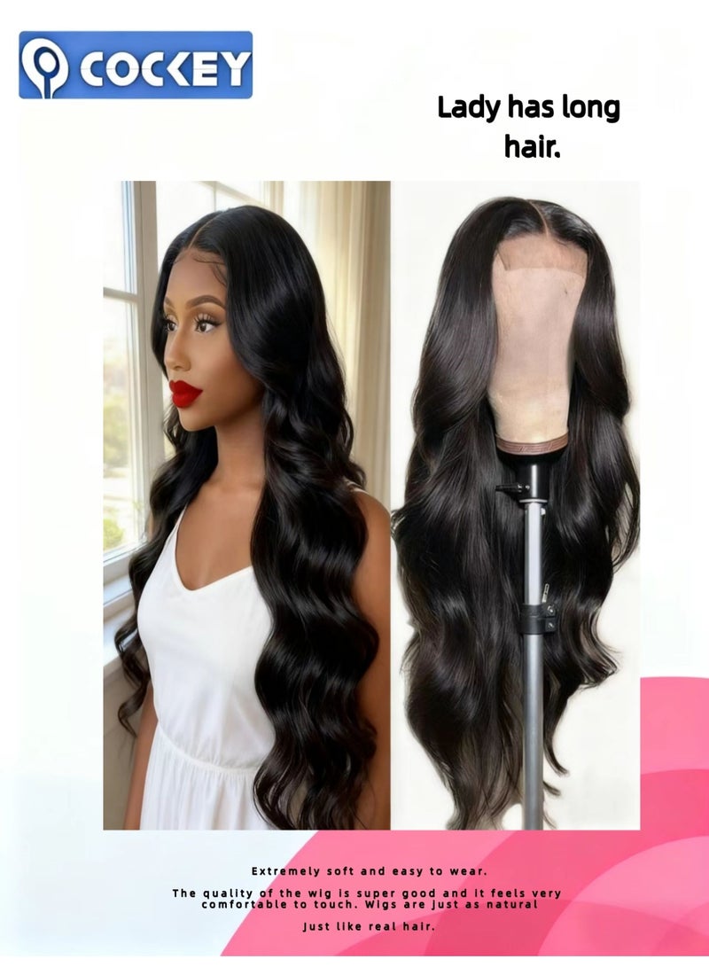 COCKEY European and American fashion wig with lace in the middle and large waves 26 inch - Image 2