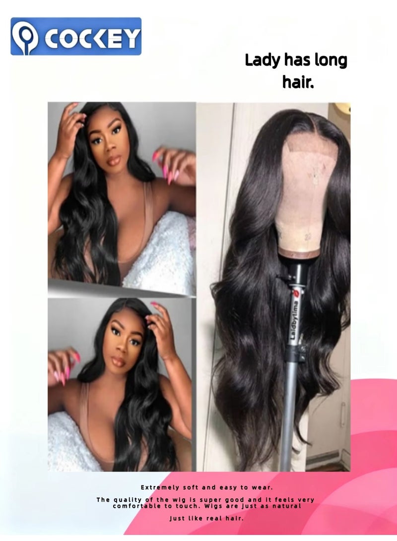 COCKEY European and American fashion wig with lace in the middle and large waves 26 inch - Image 3