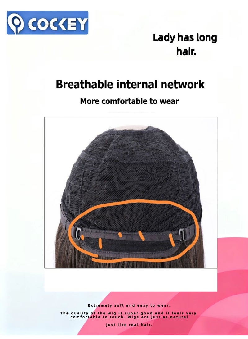 COCKEY European and American fashion wig with lace in the middle and large waves 26 inch - Image 5