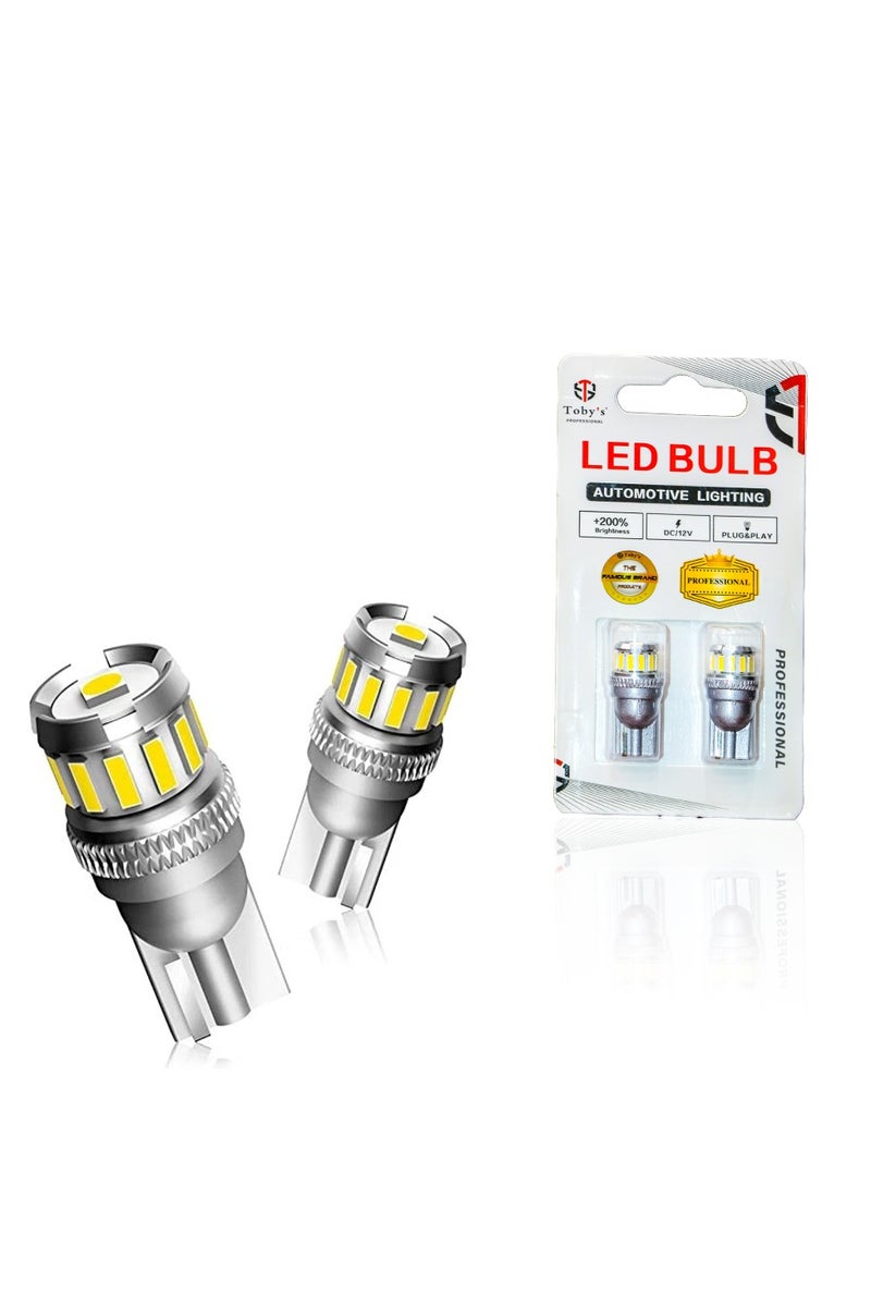Toby's Toby’s T10 F2 13SMD 2 Pieces LED Bulbs – 300% Brighter Than Halogen, 6500K White, Long-Life Car Interior & Exterior Lights, Pack of 2 - Image 1
