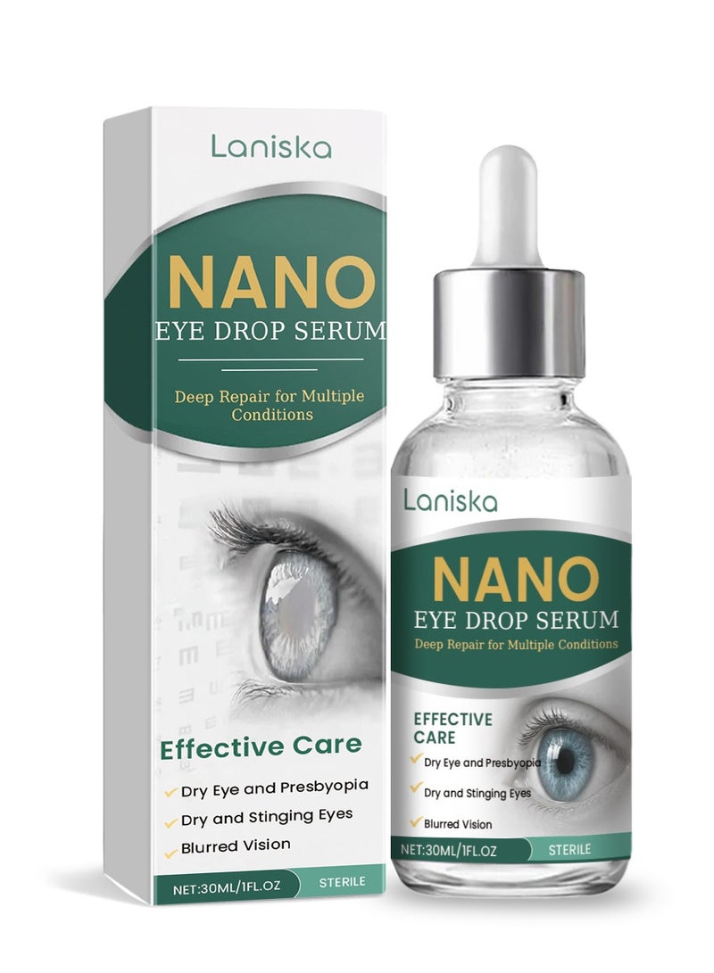 LANISKA Nano Eye Drop Serum, Optifusion Drops, Herbionyx Nano Drop Serum with Lutein Vitamin C & E, Mimics Natural Tear Film, for Long-Term Daily Use without Irritation - Image 1