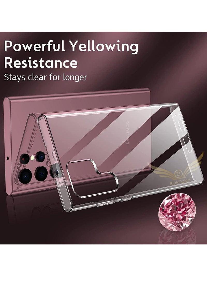BORTONY Silicone Soft Thin Crystal Protective Case Cover With Corner Bumpers For Samsung Galaxy S22 Ultra - Image 2
