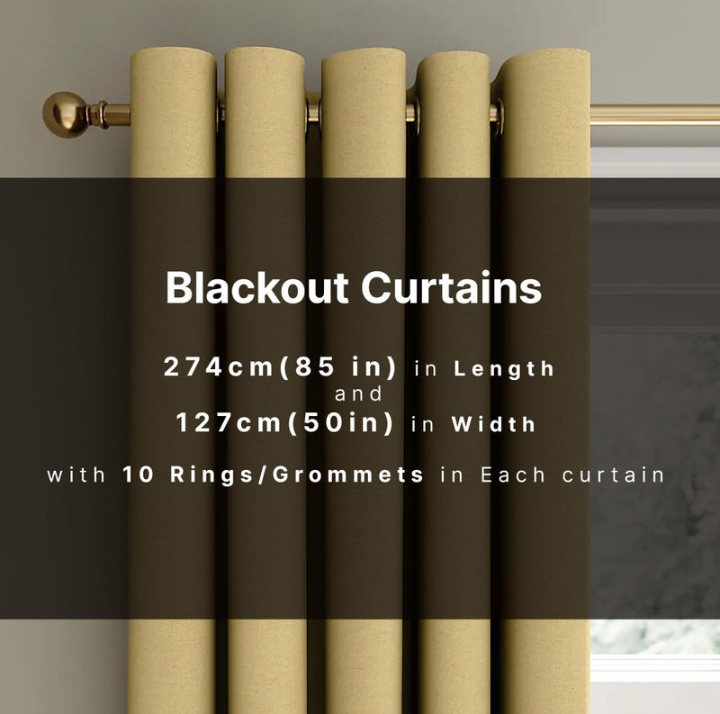 AMALI Elegant Blackout Curtains 2 Panel Set,16 Grommets, Size (L 274 x W 132) cm) for Living Room and Bedroom Shiny Polyester Fabric - Image 4